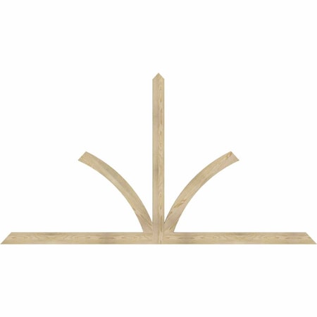 Ekena Millwork Richland Rough Sawn Timber Gable Bracket, Douglas Fir, 108"W x 58"H x 2"D x 4"F, 13/12 Pitch GBW108X58X0204RIC00RDF